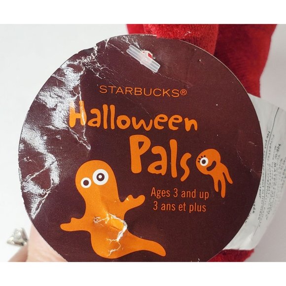 Starbucks Halloween Pals Vampire Devil Cyclops Red Velvet Plush 9" W/ Tag 2006 - Picture 5 of 7